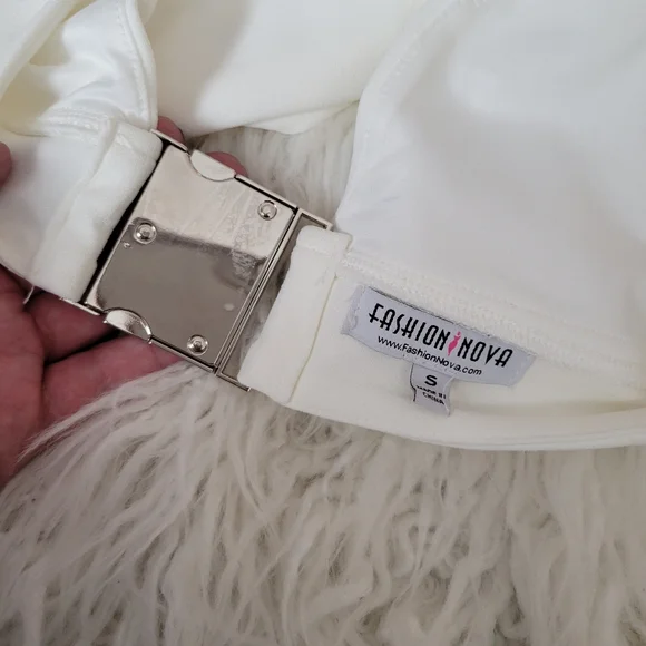 NWOT Fashion Nova White Bodysuit Small - Picture 3 of 5